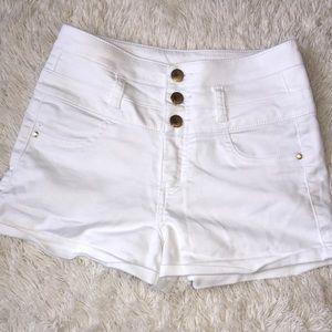 Charlotte Russe Refuge white high waisted shorts